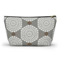 Lace Hexagon Accessory Pouch w T-bottom in Gray